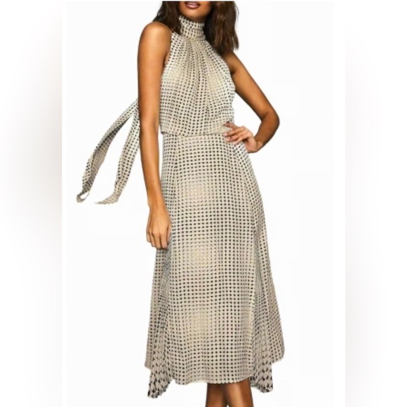 Reiss Beige Halter Neck Dress - Picture 1 of 5